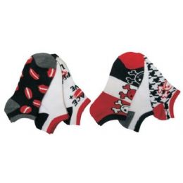 48 Wholesale Women Assorted Print 3 Pack Ankle Sock