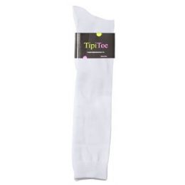 48 Wholesale Women Solid Color Knee High White Color