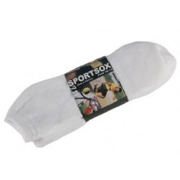 60 Pairs Mens 3 Pack Low Cut Sock Size 10-13 White Color Only - Mens Ankle Sock