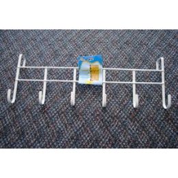 48 Wholesale White OveR-ThE-Door Rack With 6 Hooks