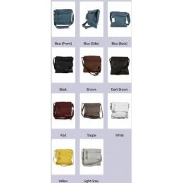36 Wholesale Crossbody Soft Leather Sling Purse Assorted Colors