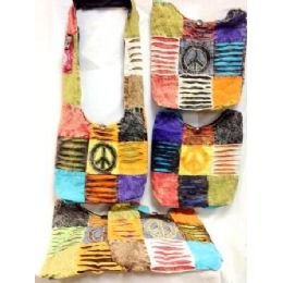 36 Pieces Fabric Peace Sign Bag Crossbody Hobo Purse - Handbags