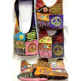 36 Pieces Peace Purse Hobo Bags With One Flower Design Tie Dye - Handbags