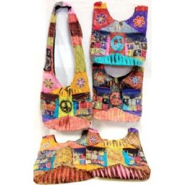 36 Pieces Nepal Hobo Bags Double Pocket With Peace Center - Handbags
