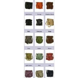 36 Wholesale Sling Purses Soft Leather Crossbody Bag Assorted Colors