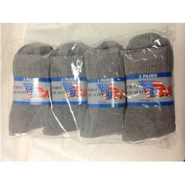 120 Wholesale Men Gray Socks Above Ankle Length