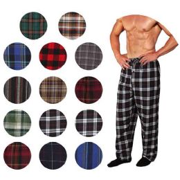 36 Wholesale Men's Flannel Pajama Bottoms In Assorted Plaid Patterns And Assorted Sizes (s,m,l,xl)