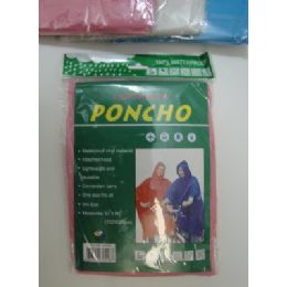 36 Wholesale Adult Rain Poncho In Assorted Colors