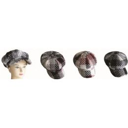 48 Pieces Newsboy Winter Hats Large Plaids - Fashion Winter Hats