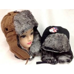 24 Wholesale Faux Fur Boomer Hats Insulated Winter Hats