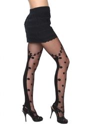 36 of One Size Only Ladies Printed Polkadot Tights Pantyhose