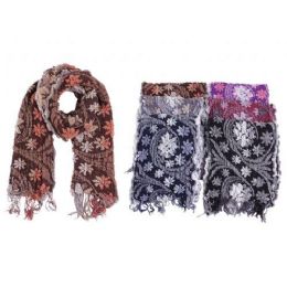 72 Pieces Ladies Floral Scarf - Winter Scarves