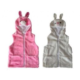 24 Pieces Kids Vest With Animal Hoodie Bunny - Kids Vest