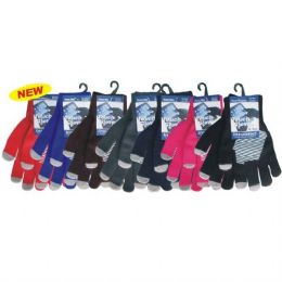 96 Wholesale Winter Text Finger Glove W/ Grip