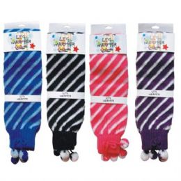 96 Wholesale Leg Warmer Stripes Astd Colors
