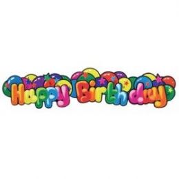 192 Pieces Ltr Banner Happy B-Day 8x41 - Party Banners