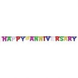 240 Pieces Ltr Banner H Anniversary 4.25x67 - Party Banners