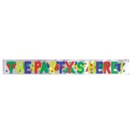 240 Pieces Foil Banner The Party's Here 4x70 - Party Banners