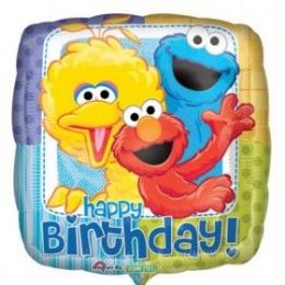 100 Pieces Ag 18 Lc Sesame Street B-Day - Balloons & Balloon Holder