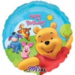 100 Pieces Ag 18 Lc B-D Pooh/friends Sunny - Balloons & Balloon Holder