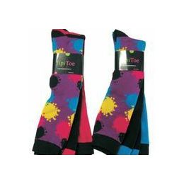 60 Wholesale Ladies 3 Pack Splattered Paint Knee High Sock