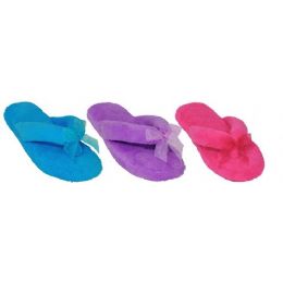 36 Wholesale Ladies Assorted Colors Thongs Slippers