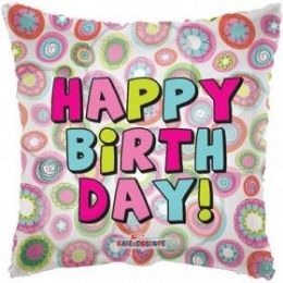 100 Pieces Cv 18 Ds B-Day Bright Circles Clv - Balloons & Balloon Holder