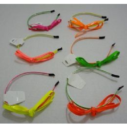 72 Pieces Headband With BoW-Neon Colors - Headbands