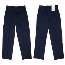 Wholesale Girl's School Uniform Flat Front Pants in Navy Blue