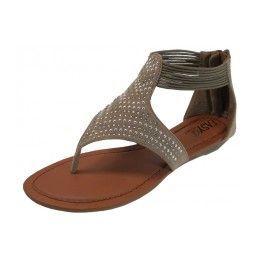 18 Wholesale Women's Studded Sandal With Back Zippers