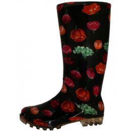 12 Bulk Women's 13.5 Inches Waterproof Rubber Rain Boots