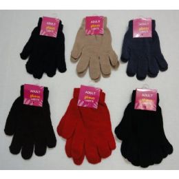 72 Wholesale Ladies Solid Color Magic Gloves