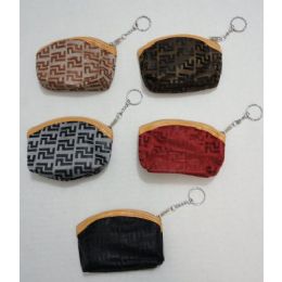 36 Units of Zippered Coin Purse [lines] - Leather Purses and Handbags