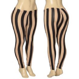 36 Wholesale Ladies Striped Leggings