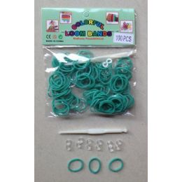144 Units of 100pk Loom Bands [aqua] - Bracelets