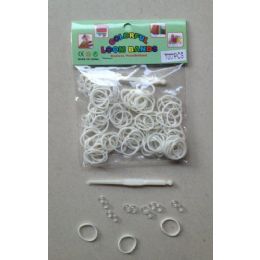 144 Units of 100pk Loom Bands [white] - Bracelets