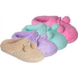 36 Wholesale Brny Collection Women's Pom Pom Slipper