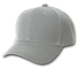 Solid Gray Ball Cap Velcro Back