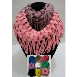 72 Wholesale Loop Scarf With Fringe [loose Knit]