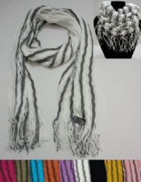 12 Pieces Scarf/loop Scarf With Fringe [twO-Tone] - Winter Scarves