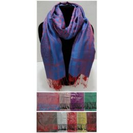 72 Wholesale Silky Scarf With FringE--Chain Link & Cheetah Print