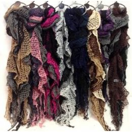 36 Wholesale TrI-Color Knit Lady Scarves 8+ Different Color Patters