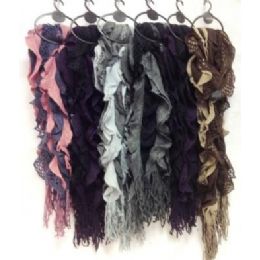 36 Wholesale Knit Lady BI-Colored Fashion Scarves Scarf