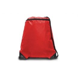 60 of Zippered Drawstring Back Pack Red Color