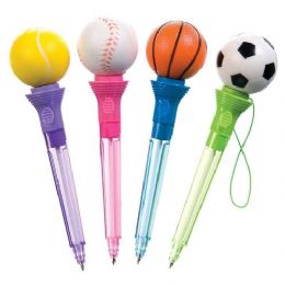 48 Wholesale Sports Ball Pop Out Pen