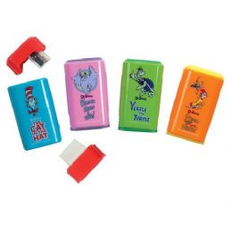 72 Wholesale Dr. Seuss Sharpener And Eraser