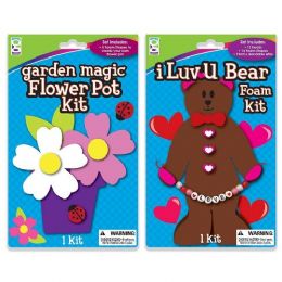 96 Wholesale Valentine Foam Craft Kit Assortment