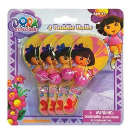 48 Pieces Dora The Explorer Mini Paddle Ball Set - Summer Toys