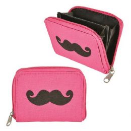48 Units of Mustache Coin Purse - Leather Purses and Handbags