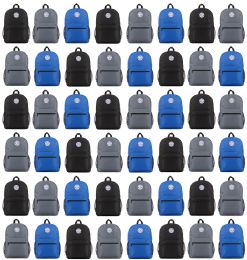 48 Pieces Yacht & Smith 17inch Back Pack Boys With Mesh Side Pockets , Water Resistant - Backpacks 17"